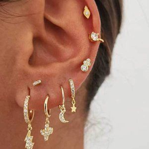 Earrings ~ 8- Gold ~ Post ~ Hoop ~ Loop